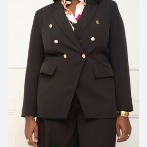 ELOQUII - Black Double-Breasted Women's Blazer